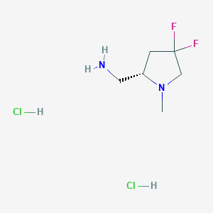 molecular formula C6H14Cl2F2N2 B6307158 [(2S)-4,4-Difluoro-1-methylpyrrolidin-2-yl]methanamine 2HCl CAS No. 2007919-82-4