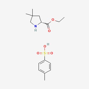 molecular formula C16H25NO5S B6307199 (R)-4,4-Dimethyl-pyrrolidine-2-carboxylic acid ethyl ester tosylate (H-D-Pro(4,4-Me2)-OEt.TosOH) CAS No. 1965305-29-6