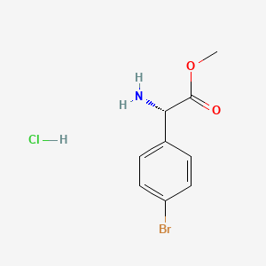 molecular formula C9H11BrClNO2 B6307211 盐酸（2S）-2-氨基-2-(4-溴苯基）乙酸甲酯（盐酸H-L-Phg(4-Br)-OMe） CAS No. 1391528-74-7