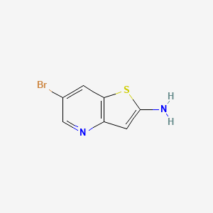 molecular formula C7H5BrN2S B6307337 6-溴噻吩并[3,2-b]吡啶-2-胺 CAS No. 1638768-57-6