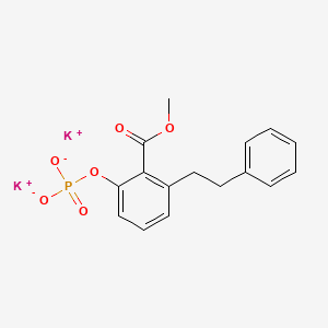 molecular formula C16H15K2O6P B6307374 2-Phenethyl-6-phosphonooxy-benzoic acid methyl ester Potassium Salt CAS No. 1215458-81-3