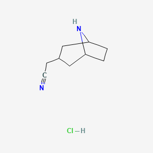 molecular formula C9H15ClN2 B6307392 2-(8-Azabicyclo[3.2.1]octan-3-yl)acetonitrile hydrochloride CAS No. 2097947-51-6