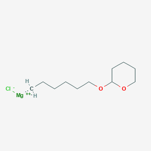 molecular formula C11H21ClMgO2 B6307409 6-(2-Tetrahydro-2H-pyranoxy)hexylmagnesium chloride, 0.50 M in THF CAS No. 69049-76-9