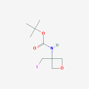 molecular formula C9H16INO3 B6307513 叔丁基 N-[3-(碘甲基)氧杂环丁烷-3-基]氨基甲酸酯 CAS No. 1801708-43-9
