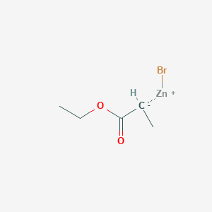 molecular formula C5H9BrO2Zn B6307547 2-Ethoxy-2-oxo-1-methylethylzinc bromide, 0.50 M in ether CAS No. 56161-86-5