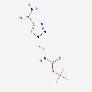 molecular formula C10H17N5O3 B6307568 t-Butyl {2-[4-(aminocarbonyl)-1H-1,2,3-triazol-1-yl]ethyl}carbamate CAS No. 2166909-18-6