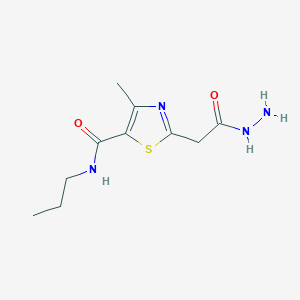 molecular formula C10H16N4O2S B6307572 2-(2-Hydrazino-2-oxoethyl)-4-methyl-N-propyl-1,3-thiazole-5-carboxamide CAS No. 2301856-83-5
