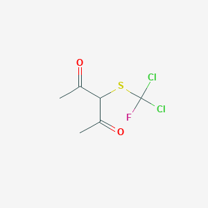 molecular formula C6H7Cl2FO2S B6307578 3-(Dichlorofluoromethylthio)- 2,4-pentanedione CAS No. 42105-32-8