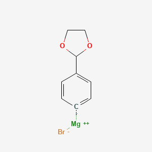 molecular formula C9H9BrMgO2 B6307641 4-(1,3-二氧戊环-2-基)苯基溴化镁，0.5M THF 溶液 CAS No. 328000-17-5
