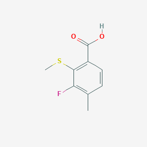 molecular formula C9H9FO2S B6307672 3-氟-4-甲基-2-(甲硫基)苯甲酸 CAS No. 2091775-92-5