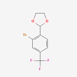 molecular formula C10H8BrF3O2 B6307677 2-[2-溴-4-(三氟甲基)苯基]-1,3-二氧戊环 CAS No. 1619256-42-6