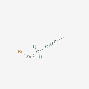 molecular formula C4H5BrZn B6307695 But-2-ynylzinc bromide, 0.50 M in THF CAS No. 32747-56-1