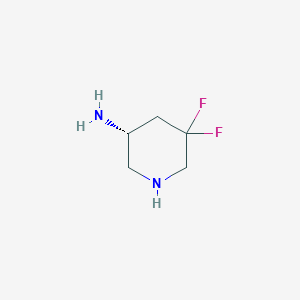 molecular formula C5H10F2N2 B6307957 (3R)-5,5-Difluoropiperidin-3-amine CAS No. 2580094-38-6