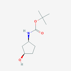 molecular formula C10H19NO3 B063080 tert-Butyl ((1S,3R)-3-hydroxycyclopentyl)carbamate CAS No. 167465-99-8