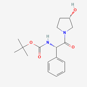 molecular formula C17H24N2O4 B6308000 t-Butyl ((S)-2-((S)-3-hydroxypyrrolidin-1-yl)-2-oxo-1-phenylethyl)carbamate CAS No. 163295-66-7