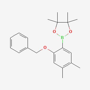 molecular formula C21H27BO3 B6308049 2-苄氧基-4,5-二甲苯硼酸二缩甲醛酯 CAS No. 2121514-58-5