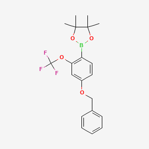 molecular formula C20H22BF3O4 B6308071 4-Benzyloxy-2-(trifluoromethoxy)phenylboronic acid pinacol ester CAS No. 2121511-68-8