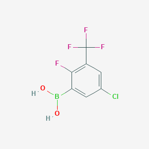 molecular formula C7H4BClF4O2 B6308081 5-氯-2-氟-3-(三氟甲基)苯硼酸 CAS No. 2121513-80-0