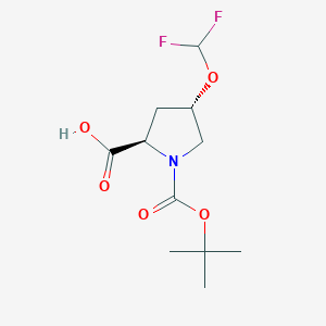 molecular formula C11H17F2NO5 B6308112 (2R,4S)-1-(t-Butoxycarbonyl)-4-(difluoromethoxy)pyrrolidine-2-carboxylic acid CAS No. 2382279-87-8