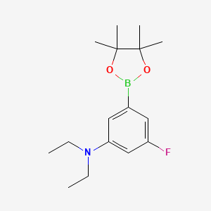 molecular formula C16H25BFNO2 B6308113 3-Fluoro-N,N-diethyl-5-(4,4,5,5-tetramethyl-1,3,2-dioxaborolan-2-yl)aniline CAS No. 2121511-42-8