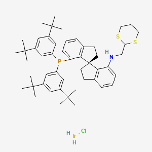 molecular formula C50H68ClIrNPS2 B6308299 {(S)-(-)-7-[N-(1,3-dithian-2-yl)methylamino]-7'-[bis(3,5-di-t-butylphenyl)phosphino]-2,2',3,3'-tetrahydro-1,1'-spirobindane}chlorodihydroiridium(III), 97+% [Ir-(S)-DTB-SpiroSAP] CAS No. 2055233-32-2