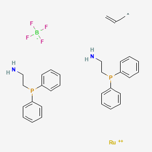 molecular formula C31H37BF4N2P2Ru+ B6308304 四氟硼酸二烯丙基双(2-氨基乙基二苯基膦)钌(II)，98% CAS No. 1352633-94-3