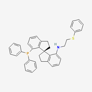 molecular formula C37H34NPS B6308327 (R)-(+)-7-[N-(2-Phenylthio)ethylamino]-7'-[diphenylphosphino]-2,2',3,3'-tetrahydro-1,1'-spirobindane, 97+% (>99% ee) [(R)-Ph-SpiroSAP-Ph] CAS No. 1809609-40-2