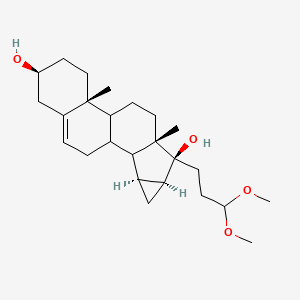 molecular formula C25H40O4 B6308379 17-(3,3-二甲氧基-丙基)-10,13-二甲基-1,2,3,4,7,8,9,10,11,12,13,14,15,16,17,20-十六氢-环丙[15,16]环戊[a]菲-3,17-二醇 CAS No. 67372-66-1