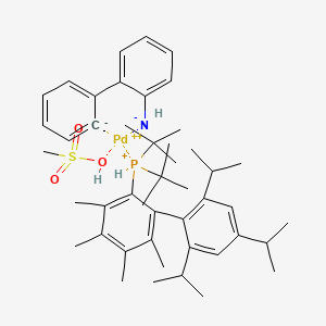 molecular formula C46H67NO3PPdS+ B6308458 Me4 t-丁基XPhos钯环第三代，含量≥95% CAS No. 1507403-85-1