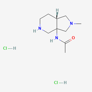 molecular formula C10H21Cl2N3O B6308470 N-(2-Methyloctahydro-3aH-pyrrolo[3,4-c]pyridin-3a-yl)acetamide dihydrochloride CAS No. 2301848-37-1