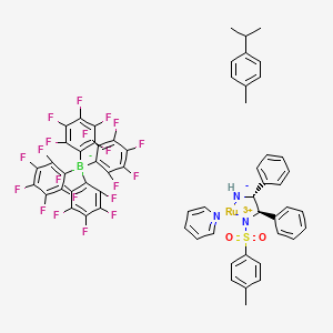 molecular formula C60H39BF20N3O2RuS B6308518 {[(1S,2S)-2-Amino-1,2-diphenylethyl](4-toluenesulfonyl)amido}(p-cymene)(pyridine)ruthenium(II) B(C6F5)4, 97%, CAS No. 1192483-27-4