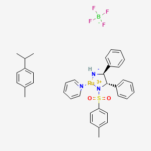 molecular formula C36H39BF4N3O2RuS B6308526 {[(1R,2R)-2-Amino-1,2-diphenylethyl](4-toluenesulfonyl)amido}(p-cymene)(pyridine)ruthenium(II) tetrafluoroborate, 97% CAS No. 1192483-15-0