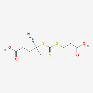 molecular formula C10H13NO4S3 B6308537 4-((((2-Carboxyethyl)thio)carbonothioyl)thio)-4-cyanopentanoic acid, 95% CAS No. 2055041-03-5
