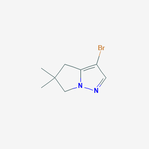 molecular formula C8H11BrN2 B6308588 3-Bromo-5,5-dimethyl-4H,5H,6H-pyrrolo[1,2-b]pyrazole CAS No. 2057507-56-7