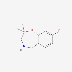 molecular formula C11H14FNO B6308612 8-Fluoro-2,2-dimethyl-2,3,4,5-tetrahydrobenzo[f][1,4]oxazepine CAS No. 2055649-72-2