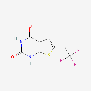 molecular formula C8H5F3N2O2S B6308631 6-(2,2,2-三氟乙基)-1H-噻吩并[2,3-d]嘧啶-2,4-二酮 CAS No. 2055107-42-9