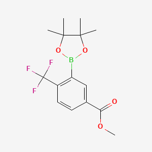 molecular formula C15H18BF3O4 B6308673 Methyl 3-(4,4,5,5-tetramethyl-1,3,2-dioxaborolan-2-yl)-4-(trifluoromethyl)benzoate CAS No. 1810790-95-4