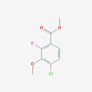 molecular formula C9H8ClFO3 B6308703 Methyl 4-chloro-2-fluoro-3-methoxybenzoate, 95% CAS No. 1993479-28-9