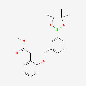 molecular formula C22H27BO5 B6308719 Methyl 2-(2-((3-(4,4,5,5-tetramethyl-1,3,2-dioxaborolan-2-yl)benzyl)oxy)phenyl)acetate CAS No. 1646563-27-0