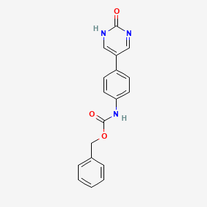 molecular formula C18H15N3O3 B6308772 5-(4-Cbz-Aminopheny)-2-hydroxypyrimidine, 95% CAS No. 64606-05-9