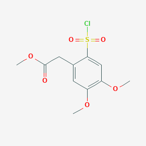 molecular formula C11H13ClO6S B6308809 Methyl 2-(2-(chlorosulfonyl)-4,5-dimethoxyphenyl)acetate;  95% CAS No. 62208-38-2