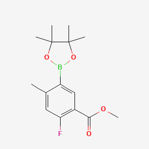 molecular formula C15H20BFO4 B6308832 Methyl 2-fluoro-4-methyl-5-(4,4,5,5-tetramethyl-1,3,2-dioxaborolan-2-yl)benzoate CAS No. 1629913-80-9