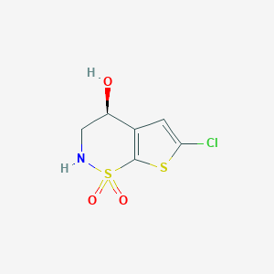 molecular formula C6H6ClNO3S2 B063090 (S)-6-氯-4-羟基-3,4-二氢-2H-噻吩并[3,2-e][1,2]噻嗪 1,1-二氧化物 CAS No. 160982-16-1
