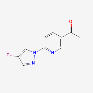 molecular formula C10H8FN3O B6309000 1-[6-(4-Fluoropyrazol-1-yl)-3-pyridyl]ethanone CAS No. 1980023-94-6