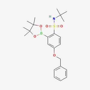 molecular formula C23H32BNO5S B6309009 (5-(Benzyloxy)-2-(N-(t-butyl)sulfamoyl)phenyl)boronic acid pinacol ester CAS No. 2304635-64-9