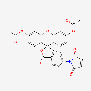 molecular formula C28H17NO9 B6309164 异硫氰酸荧光素二乙酸盐6-马来酰亚胺；最小 97% CAS No. 400606-13-5