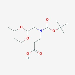 molecular formula C14H27NO6 B6309206 3-{[(t-Butoxy)carbonyl](2,2-diethoxyethyl)amino}propanoic acid CAS No. 2109556-55-8