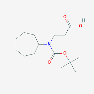 molecular formula C15H27NO4 B6309216 3-{[(t-Butoxy)carbonyl](cycloheptyl)amino}propanoic acid CAS No. 2108754-40-9