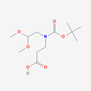 molecular formula C12H23NO6 B6309255 3-{[(t-Butoxy)carbonyl](2,2-dimethoxyethyl)amino}propanoic acid CAS No. 2109165-73-1