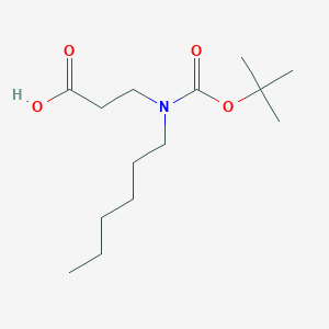molecular formula C14H27NO4 B6309263 3-{[(t-Butoxy)carbonyl](hexyl)amino}propanoic acid CAS No. 1202814-94-5